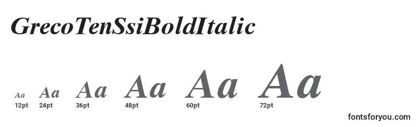 GrecoTenSsiBoldItalic Font Sizes