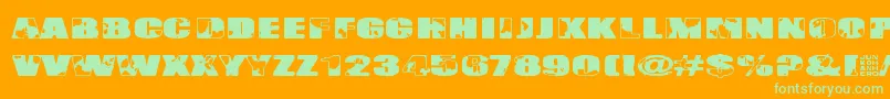 Singapore Font – Green Fonts on Orange Background