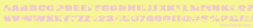 Singapore Font – Pink Fonts on Yellow Background