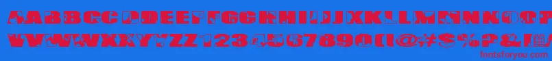 フォントSingapore – 赤い文字の青い背景