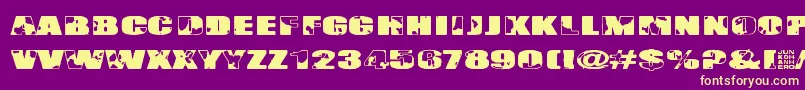 Singapore Font – Yellow Fonts on Purple Background