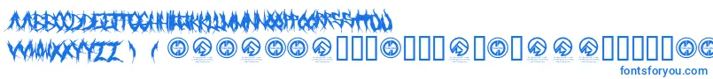 フォントGrindmafia – 白い背景に青い文字