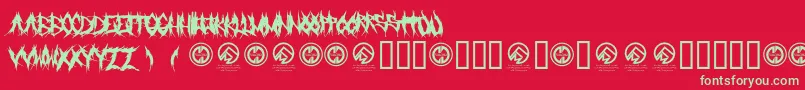 Шрифт Grindmafia – зелёные шрифты на красном фоне