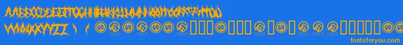 Lisätietoja Grindmafia-fontista Grindmafia-fontti – oranssit fontit sinisellä taustalla