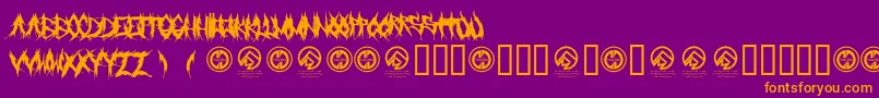 Grindmafia-fontti – oranssit fontit violetilla taustalla