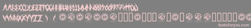 Grindmafia-fontti – vaaleanpunaiset fontit harmaalla taustalla