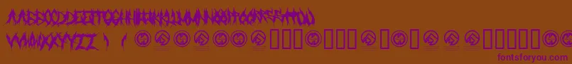 フォントGrindmafia – 紫色のフォント、茶色の背景