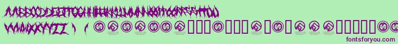 Grindmafia-fontti – violetit fontit vihreällä taustalla