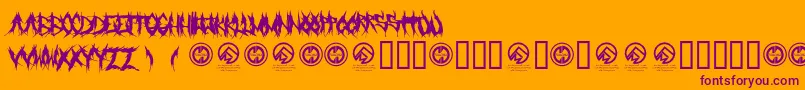 Grindmafia Font – Purple Fonts on Orange Background