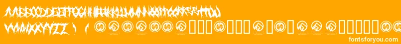 Grindmafia-Schriftart – Weiße Schriften auf orangefarbenem Hintergrund