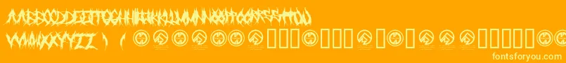 Шрифт Grindmafia – жёлтые шрифты на оранжевом фоне