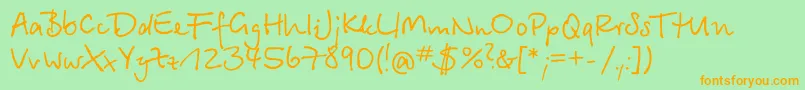 Betinascriptgtt Font – Orange Fonts on Green Background