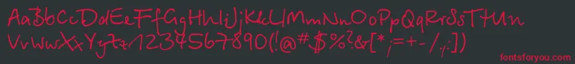 Betinascriptgtt Font – Red Fonts on Black Background
