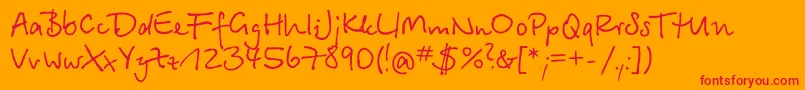Betinascriptgtt Font – Red Fonts on Orange Background