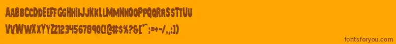 フォントMysterymobilecond – オレンジの背景に茶色のフォント