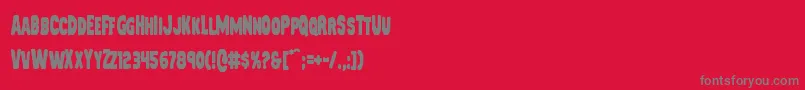 Fonte Mysterymobilecond – fontes cinzas em um fundo vermelho
