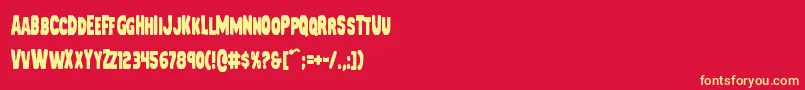 Mysterymobilecond Font – Yellow Fonts on Red Background