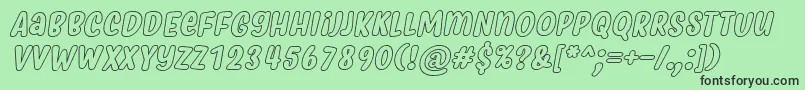 MyfridaHollowItalic Font – Black Fonts on Green Background