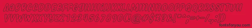 Police MyfridaHollowItalic – polices noires sur fond rouge
