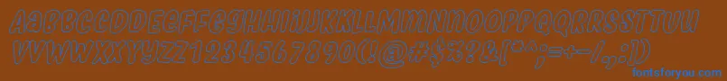 MyfridaHollowItalic Font – Blue Fonts on Brown Background