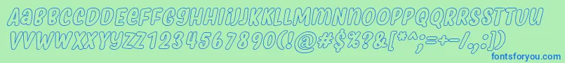 MyfridaHollowItalic Font – Blue Fonts on Green Background