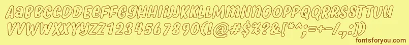 MyfridaHollowItalic Font – Brown Fonts on Yellow Background