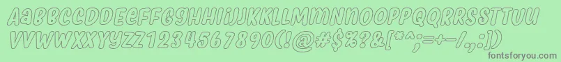 MyfridaHollowItalic Font – Gray Fonts on Green Background