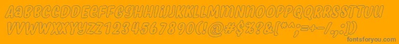 MyfridaHollowItalic-Schriftart – Graue Schriften auf orangefarbenem Hintergrund