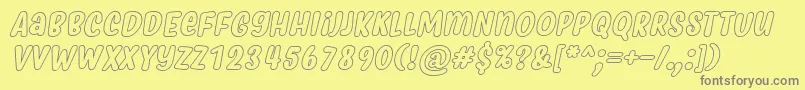 MyfridaHollowItalic Font – Gray Fonts on Yellow Background