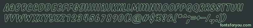 MyfridaHollowItalic Font – Green Fonts on Black Background