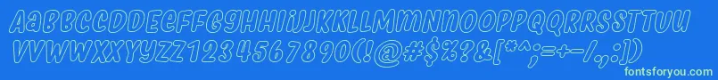 MyfridaHollowItalic Font – Green Fonts on Blue Background