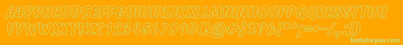 MyfridaHollowItalic Font – Green Fonts on Orange Background