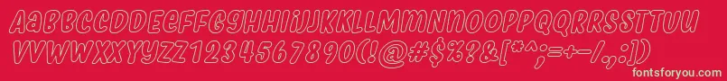 MyfridaHollowItalic Font – Green Fonts on Red Background