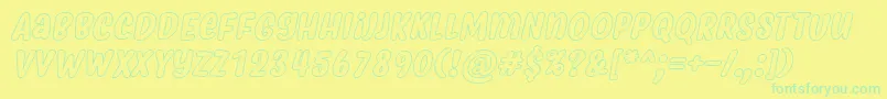 MyfridaHollowItalic Font – Green Fonts on Yellow Background