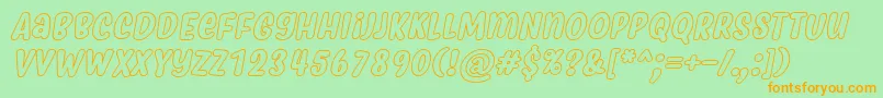 MyfridaHollowItalic Font – Orange Fonts on Green Background