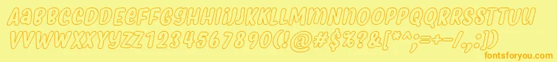 MyfridaHollowItalic Font – Orange Fonts on Yellow Background