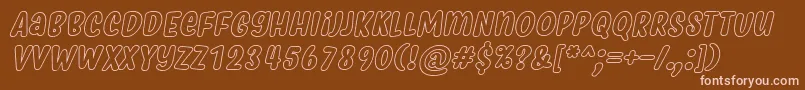 MyfridaHollowItalic Font – Pink Fonts on Brown Background
