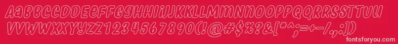 MyfridaHollowItalic Font – Pink Fonts on Red Background