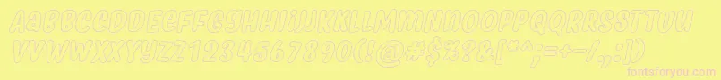 MyfridaHollowItalic Font – Pink Fonts on Yellow Background