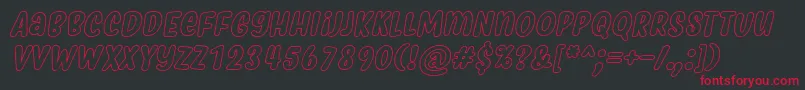 MyfridaHollowItalic Font – Red Fonts on Black Background