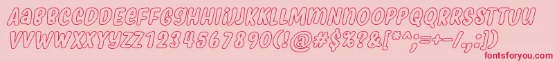MyfridaHollowItalic Font – Red Fonts on Pink Background