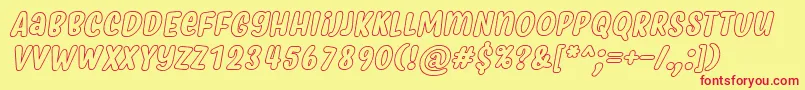 MyfridaHollowItalic Font – Red Fonts on Yellow Background