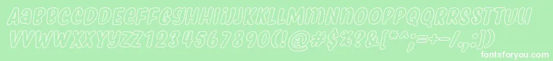 フォントMyfridaHollowItalic – 緑の背景に白い文字