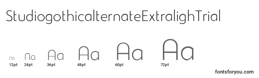 StudiogothicalternateExtralighTrial Font Sizes