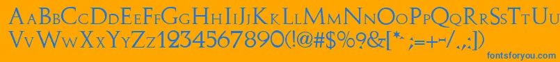 Stowe-fontti – siniset fontit oranssilla taustalla