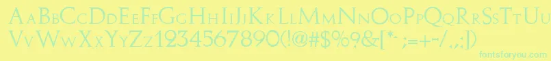 Weitere Informationen zur Stowe-Schriftart Stowe-Schriftart – Grüne Schriften auf gelbem Hintergrund