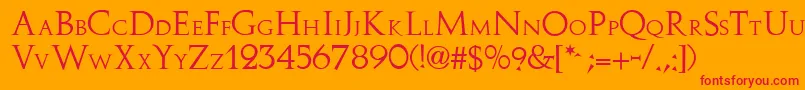 Stowe Font – Red Fonts on Orange Background
