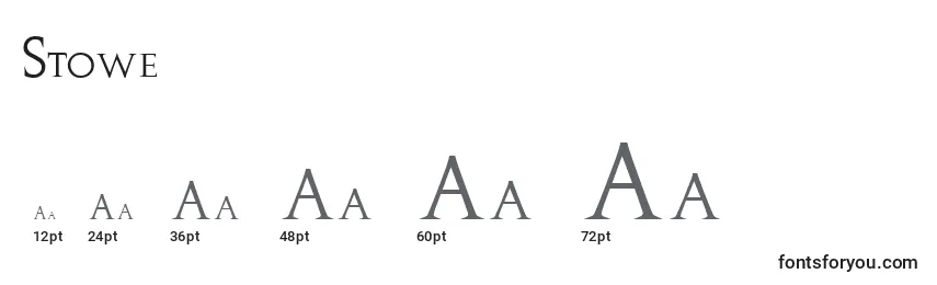Размеры шрифта Stowe