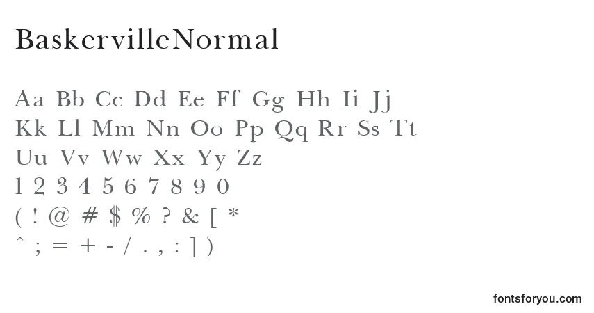 Schriftart BaskervilleNormal – Alphabet, Zahlen, spezielle Symbole