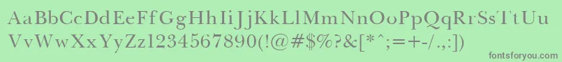 BaskervilleNormal Font – Gray Fonts on Green Background